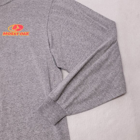 Jerzees Long Sleeve Pullover Casual T-Shirt Adult Mens Size Medium M Gray - Picture 6 of 11
